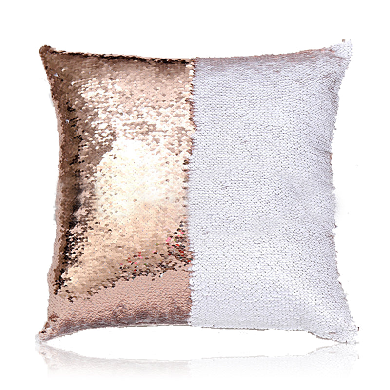 Custom Sublimation Blanks Valentine Day Gifts Heart Shaped Sequin Pillow  Cover Gold With White - Buy Gifts Pillow Cover,Sublimation Pillow