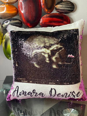 Customized Ultrasound Reversible Sequin Pillow