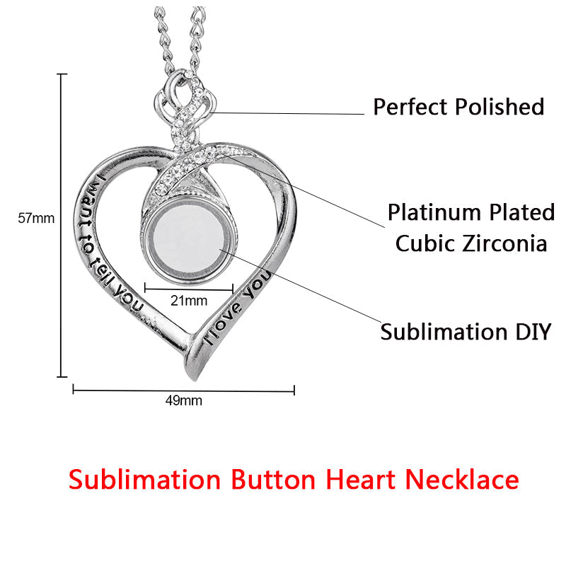 l Love You Sublimation Necklace