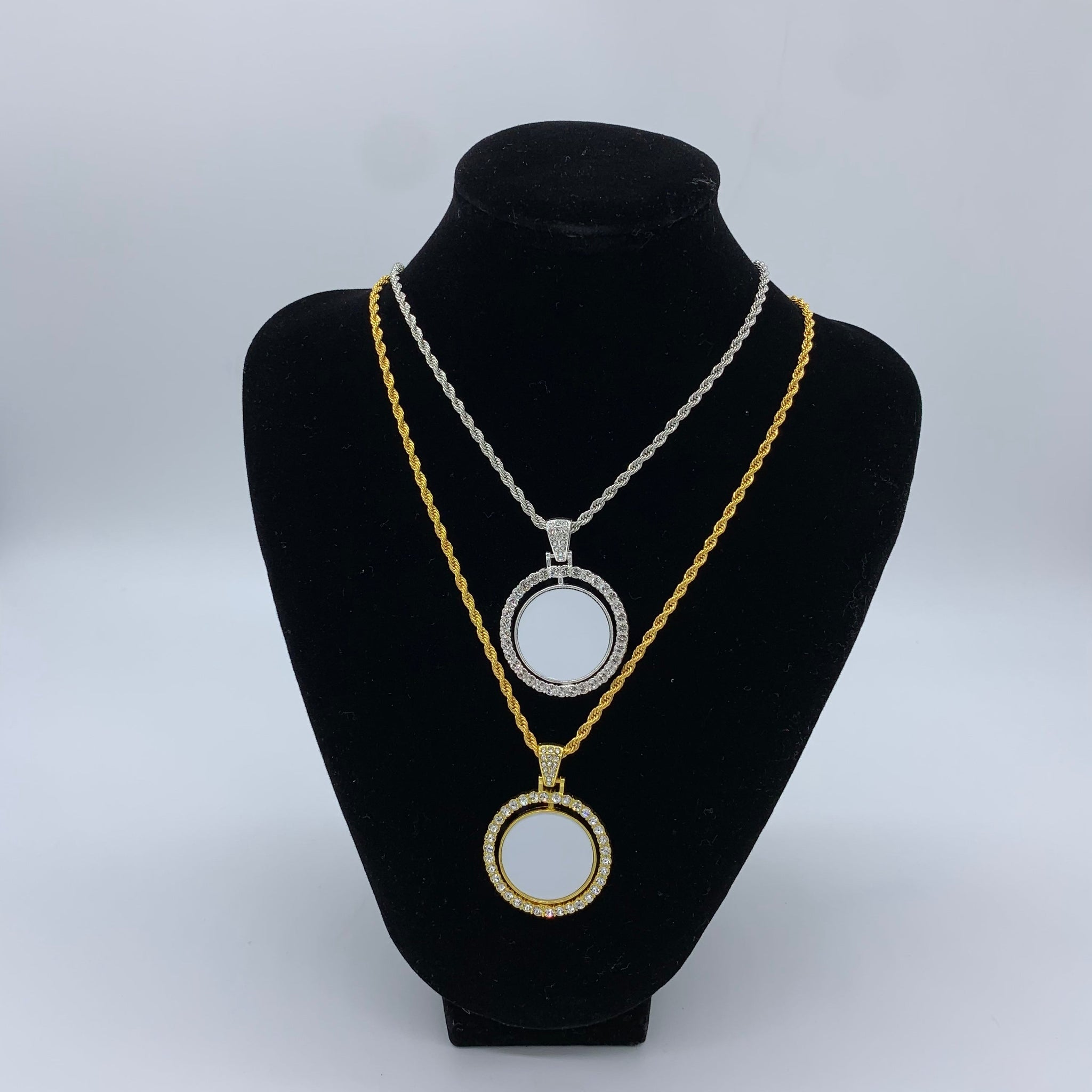 Circle Sublimation Rotating Necklace