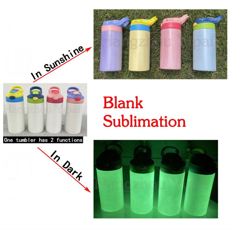 350 ml Kids Sublimation Straight Tumblers- UV Color Changing & Glow In The Dark