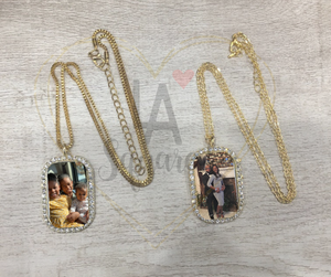 Customized Rhinestone Dog Tag Necklace